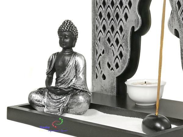 Zen-Garten mit Buddha Figur Sand Rauchstab Nr:HY-1910